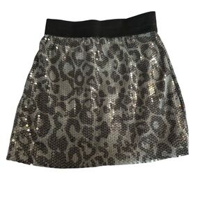 Poof Couture Silver Black Sequin Bubble Mini Skirt